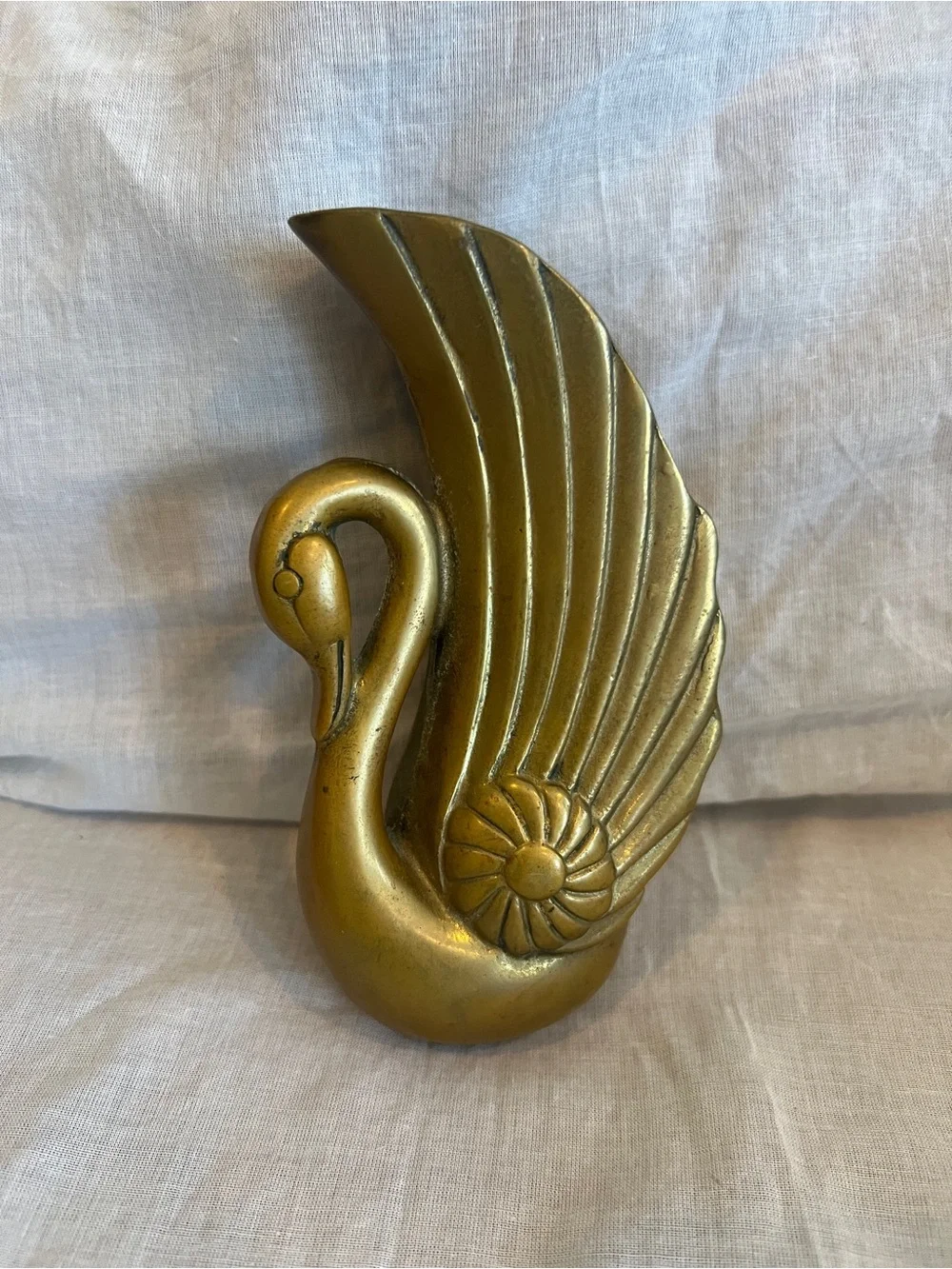 Brass Swan Wall Pocket Sconce Crowing - Picture 2 of 7